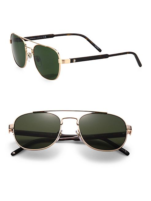 Montblanc - 55MM Metal Aviator Sunglasses