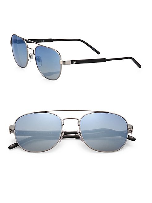 Montblanc - 55MM Aviator Sunglasses