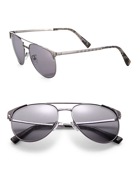 Ermenegildo Zegna - Flash 58MM Chevron Aviator Sunglasses