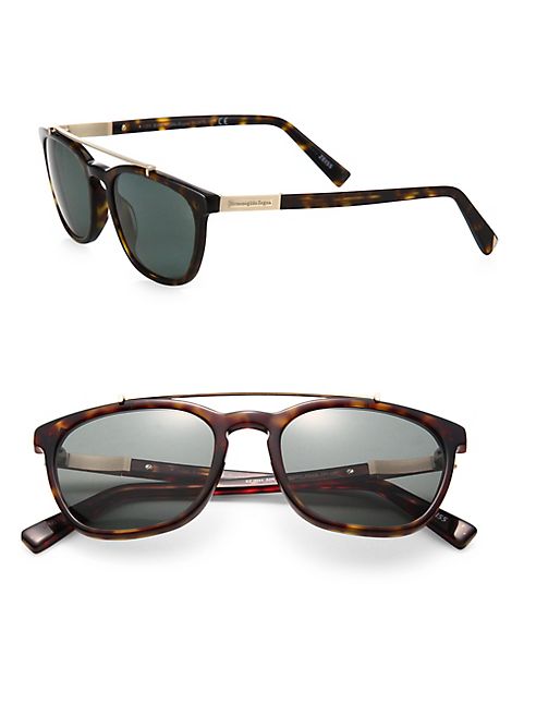 Ermenegildo Zegna - 53MM Tortoise Aviator Sunglasses