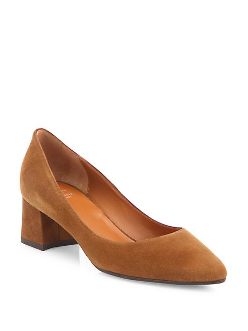 Aquatalia - Phoebe Suede Block Heel Pumps