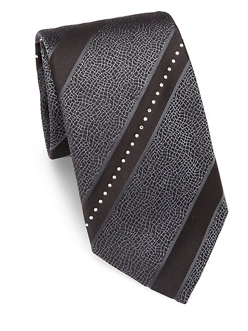 Vitaliano - Embroidered & Studded Silk Tie