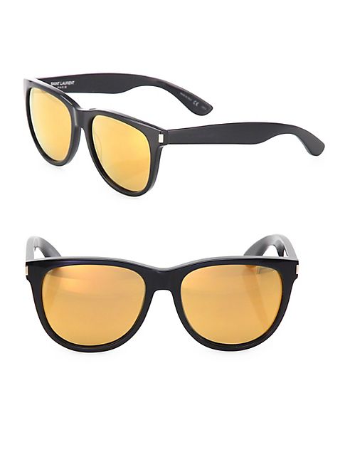 Saint Laurent - 54MM Mirrored Round Sunglasses