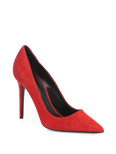 Alexander Wang - Tia Suede Point Toe Tilt-Heel Pumps