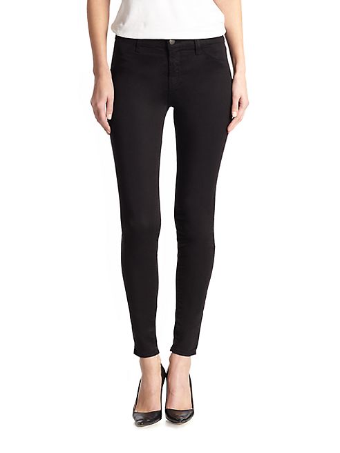 J BRAND - 485 Mid-Rise Super Skinny Luxe Sateen Pant