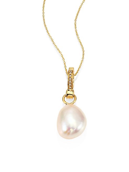 Annoushka - 21MM Baroque Freshwater Pearl, Diamond & 18K Yellow Gold Pendant