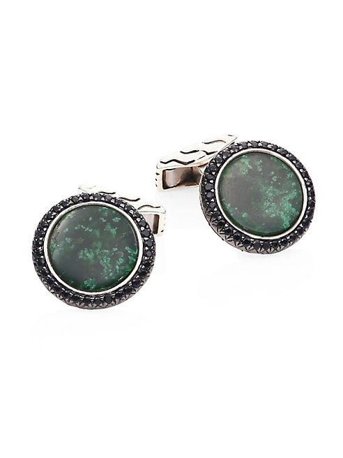 John Hardy - Jade & Blue Sapphire Cuff Links