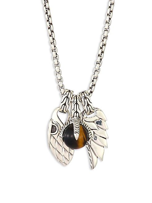 John Hardy - Classic Chain Tigers Eye & Sterling Silver Pendant Necklace