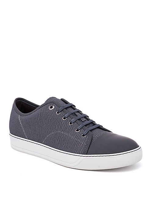 Lanvin - Shark Gum Leather Low-Top Sneakers