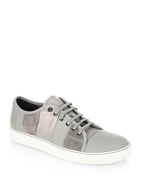 Lanvin - Multi-Striped Leather Low-Top Sneakers