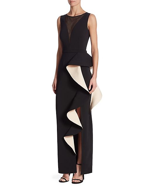 Nero by Jatin Varma - Solid Illusion Neck Dress