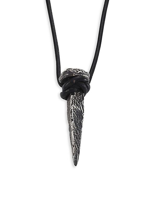 King Baby Studio - Sterling Silver & Leather Railroad Nail Pendant Necklace