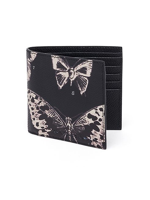 Alexander McQueen - Moth   Leather Billfold Wallet