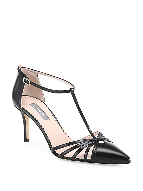 SJP by Sarah Jessica Parker - Carrie T-Strap Leather Pumps