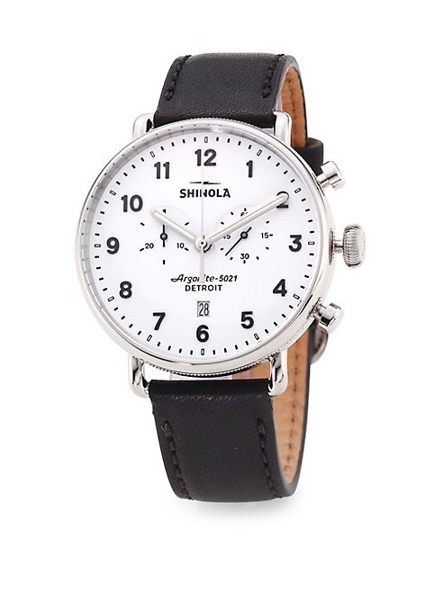 Shinola - Canfield Chronograph Leather Strap Watch