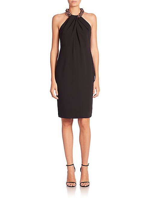 Carmen Marc Valvo - Beaded Halter Dress