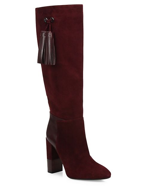 Aquatalia - Evelina Tall Tassel Suede & Leather Boots