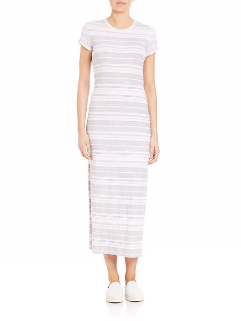 SUNDRY - Stripe Slit T-Shirt Dress