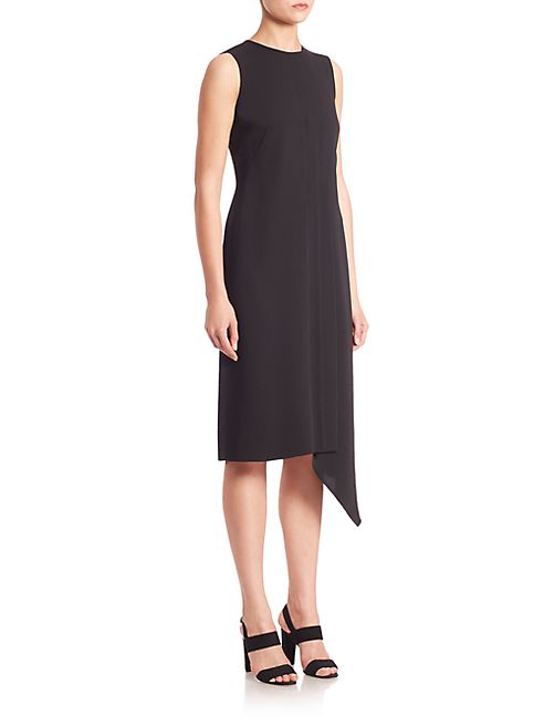 Cédric Charlier - Pleat-Detail Asymmetrical Midi Dress