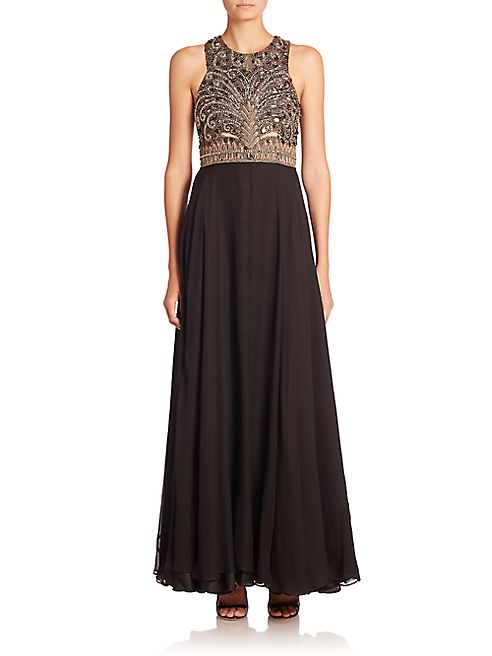 Parker Black - Embellished Silk Gown