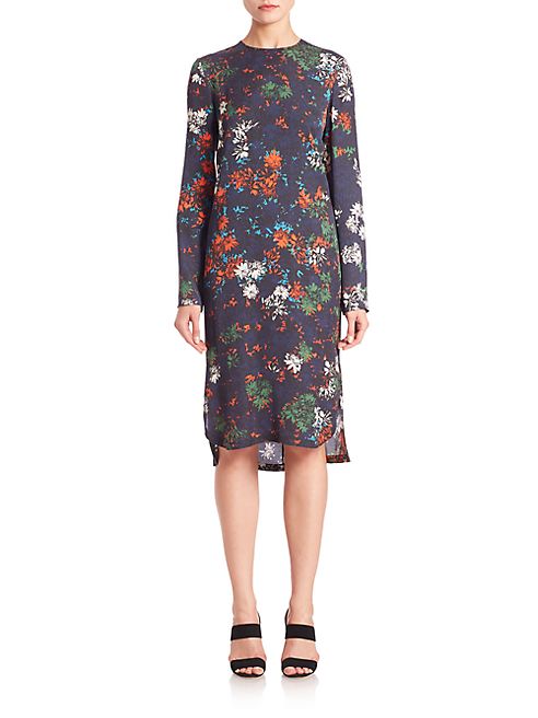 Cédric Charlier - Long Sleeve Floral Print Dress