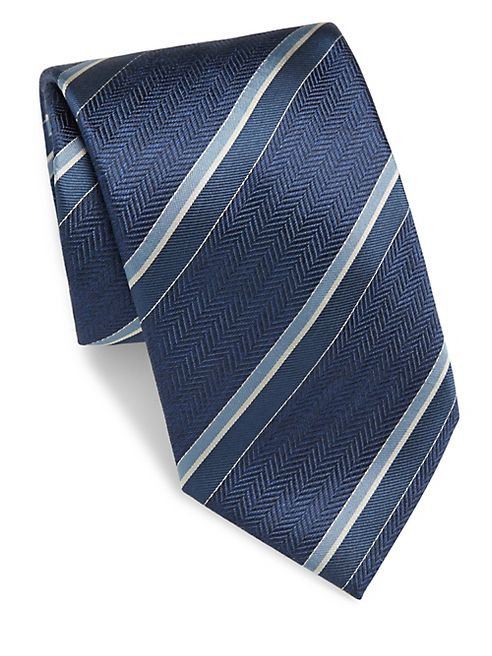 Brioni - Striped Woven Silk Tie