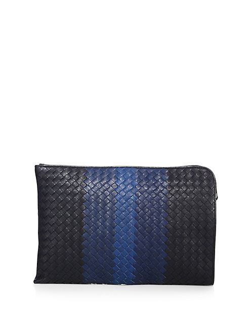 Bottega Veneta - Striped Woven Leather Pouch