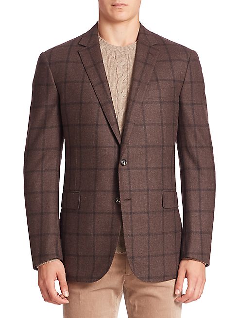 Ralph Lauren - Purple Label Windowpane Wool & Cashmere Blazer