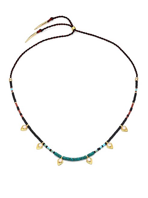 Lizzie Fortunato - Simple Mother-Of-Pearl, Turquoise & Jade Necklace