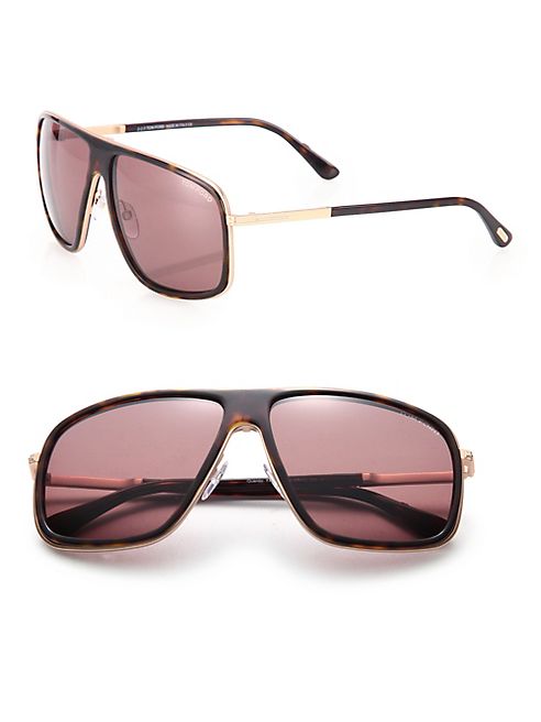 Tom Ford Eyewear - Quentin 60MM T-Accent Navigator Sunglasses