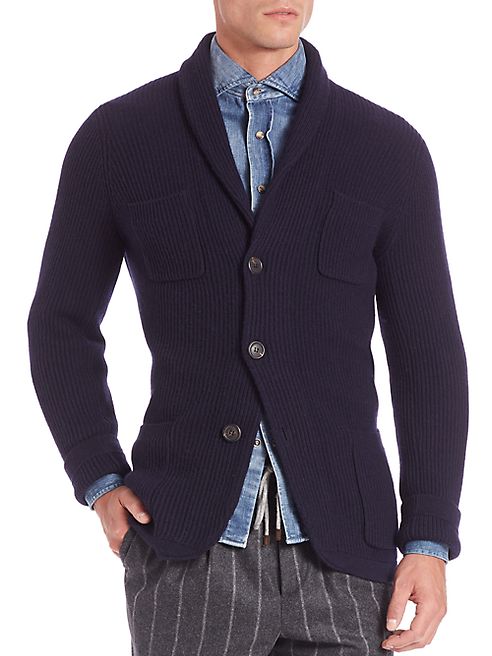 Brunello Cucinelli - Woven Cashmere Cardigan