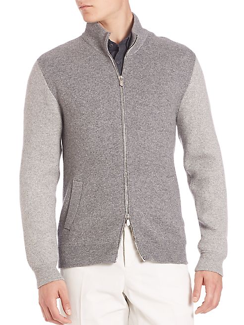 Brunello Cucinelli - Zip-Front Baseball Sweater