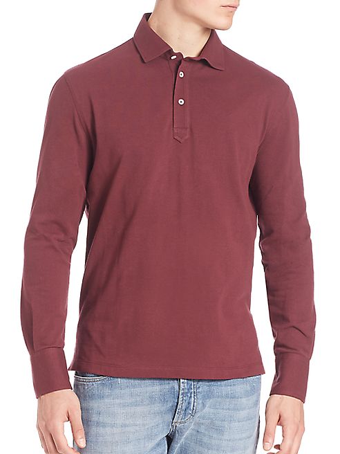 Brunello Cucinelli - Long Sleeve Pique Polo