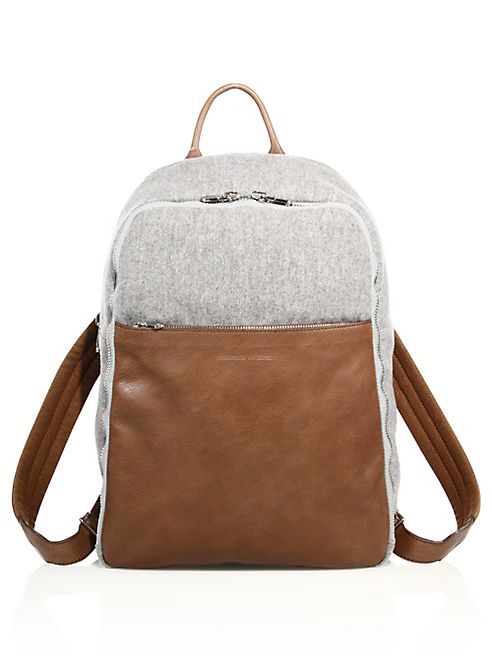 Brunello Cucinelli - Wool & Leather Backpack