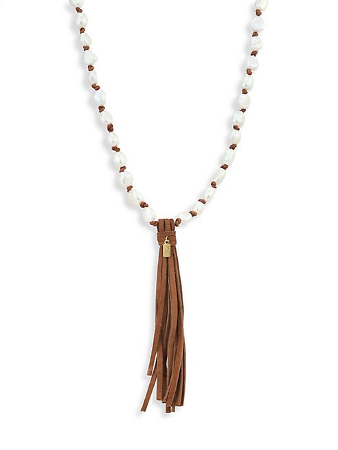 Jonesy Wood - Erika 10MM Freshwater Pearl Fringe Necklace