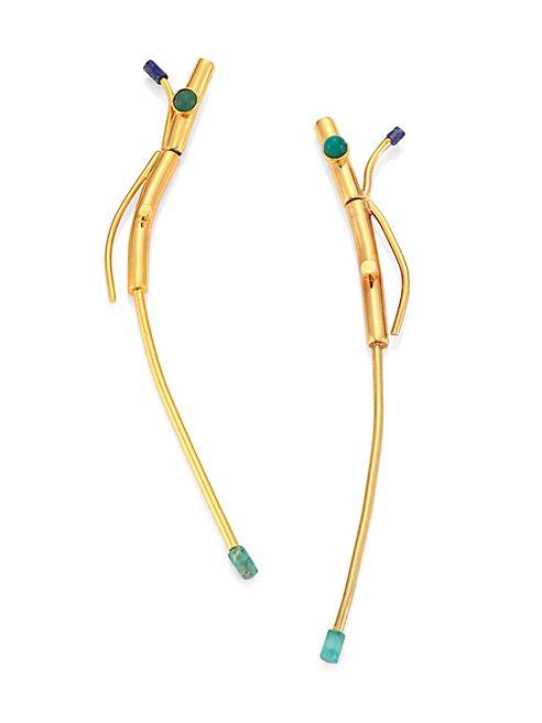 Paula Mendoza - 101 Emerald & Lapis Lazuli Earrings