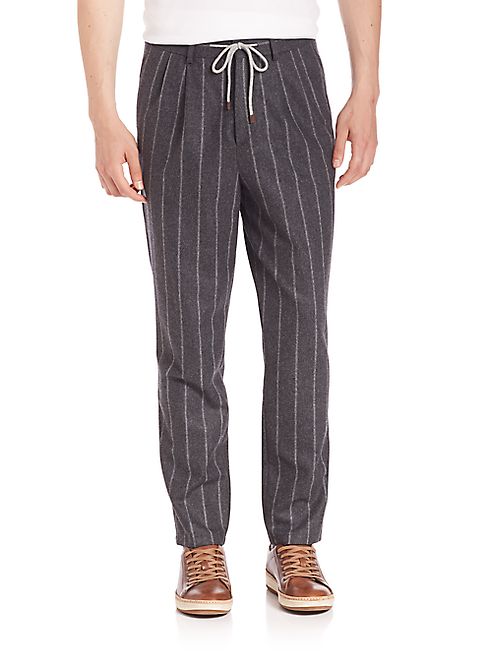 Brunello Cucinelli - Chalk Striped Drawstring Pants