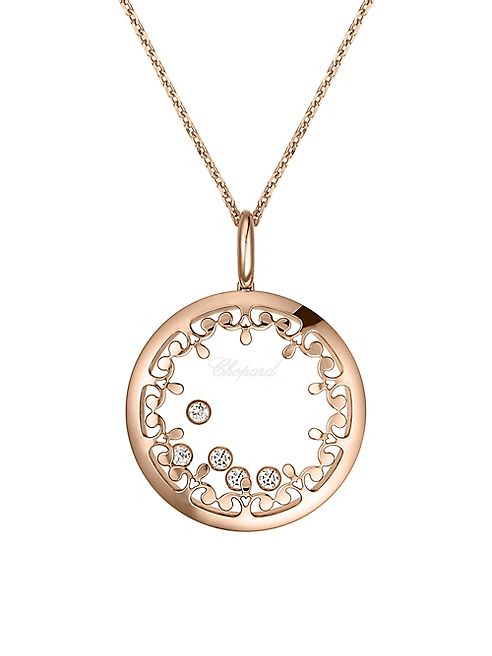 Chopard - Happy Diamonds & 18K Rose Gold Joaillerie Pendant