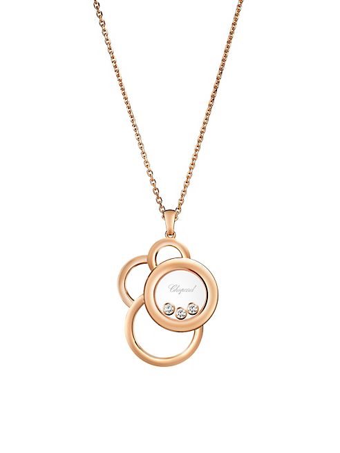 Chopard - Happy Dreams Diamond & 18K Rose Gold Pendant Necklace