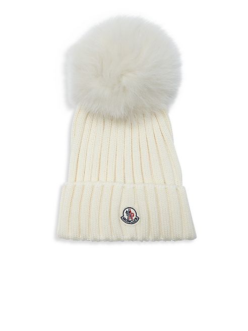 Moncler - Berretto Rib-Knit Wool & Fur Pompom Hat