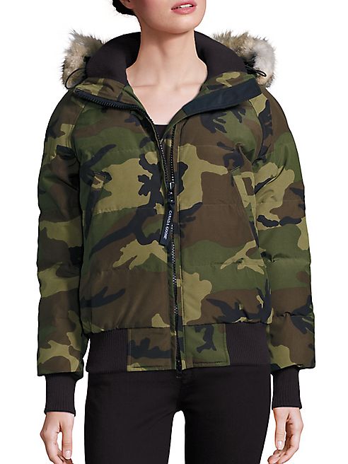 Canada Goose - Savona Fur-Trim Camo Down Bomber Jacket