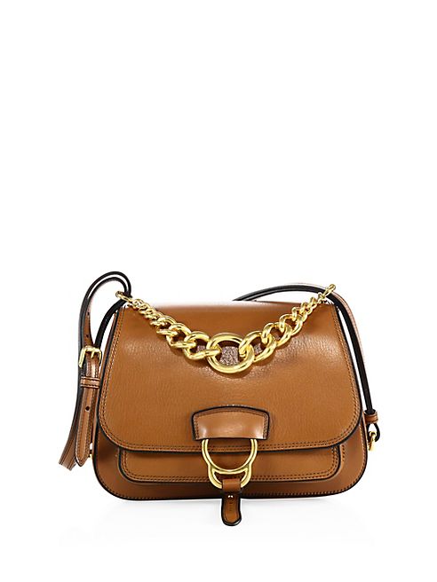 Miu Miu - Medium Dahlia Madras Leather Saddle Bag