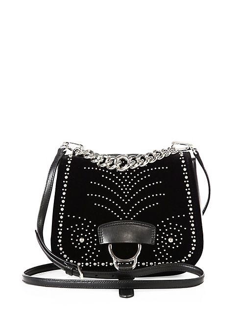 Miu Miu - Dahlia Embellished Velvet Saddle Bag