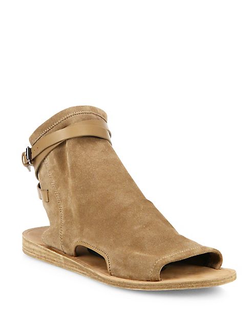 Vince - Thalia Cutout Suede Peep Toe Sandals