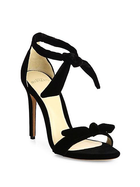 Alexandre Birman - Clarita Velvet Ankle-Tie Sandals