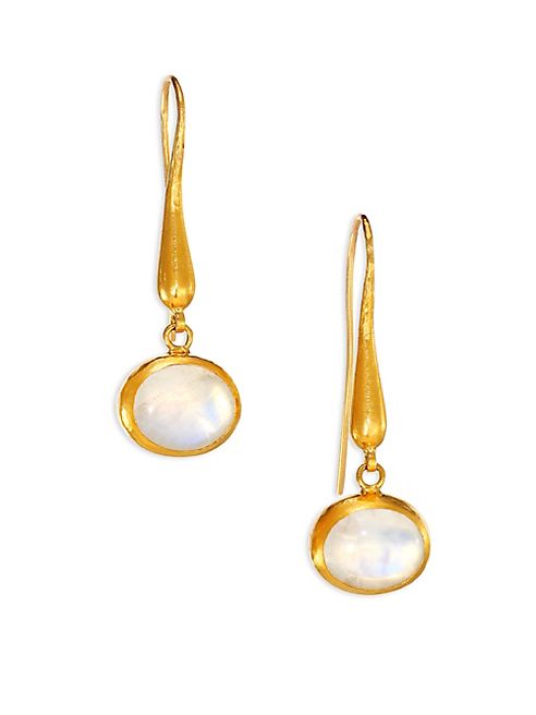 GURHAN - Amulet Moonstone & 24K Gold Drop Earrings