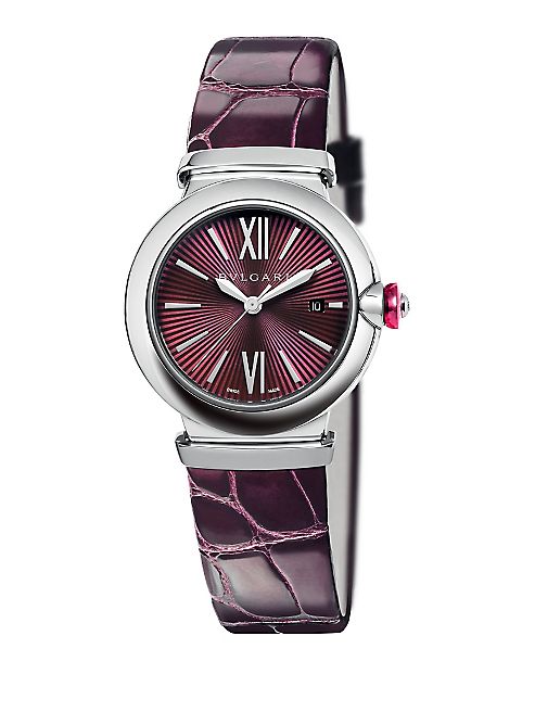 BVLGARI - Lvcea Stainless Steel & Alligator Strap Watch