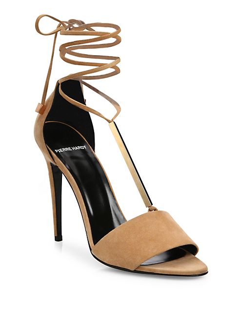 Pierre Hardy - Blondie Suede & Metal Ankle-Tie Sandals