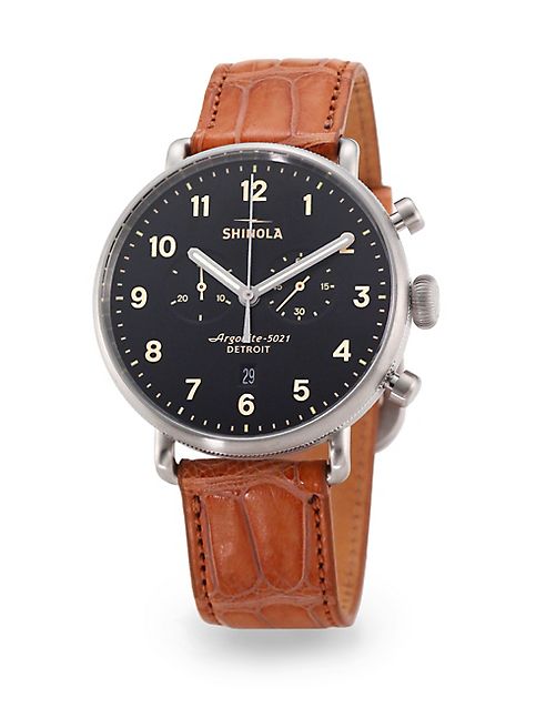 Shinola - Canfield Chronograph Alligator Strap Watch