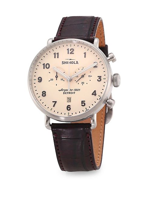 Shinola - Canfield Chronograph Alligator Strap Watch